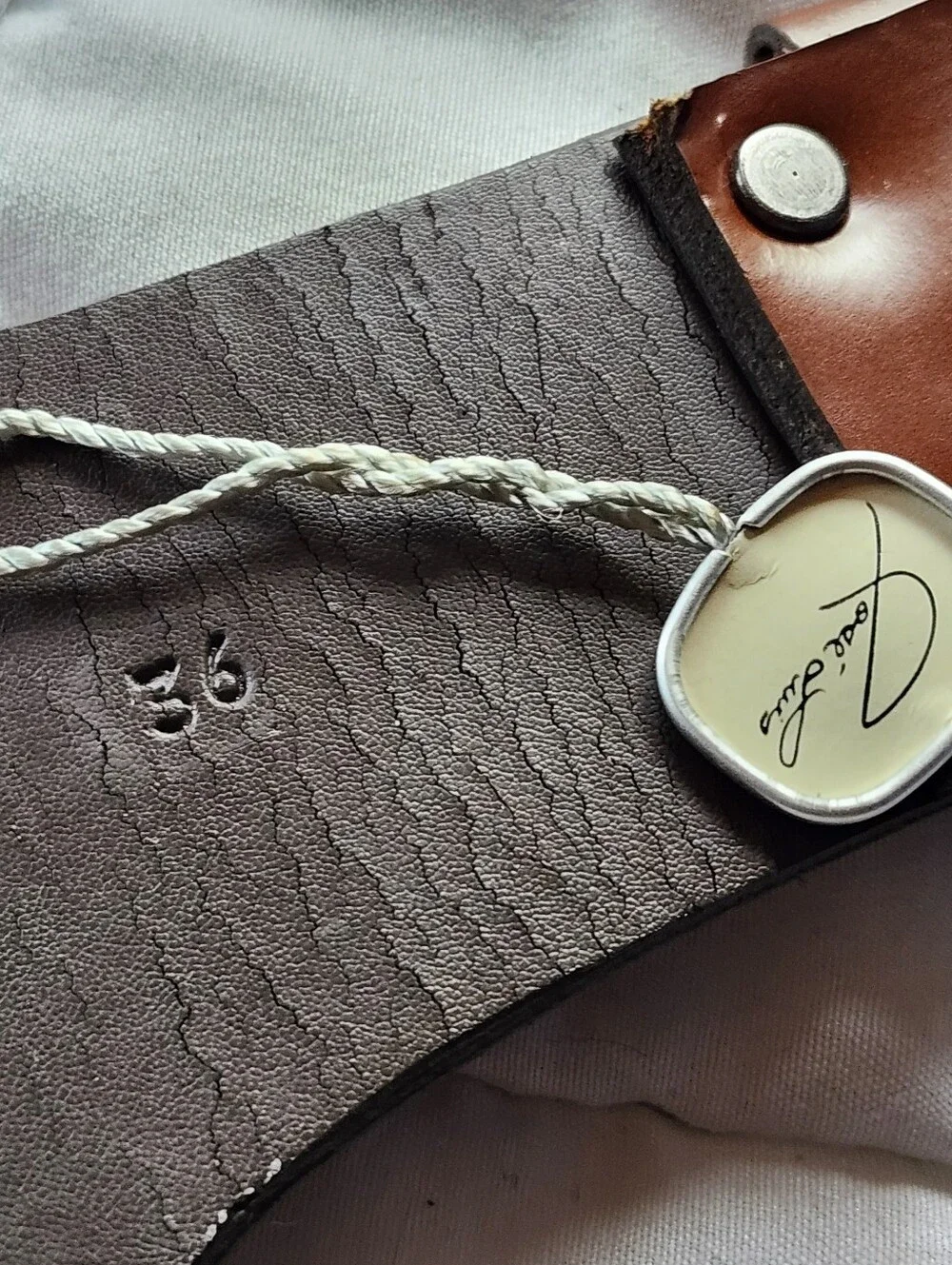Studded And Laced Contoyr Leather Belt in Whiskey
